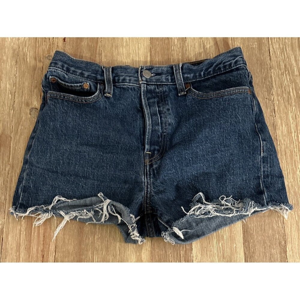Levis 501 Womens Cut Off Jean Short Shorts 29 Button Fly High Rise Denim